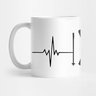 Skiing Heartbeat, Group Vacation, Fathers Day Gift Mug